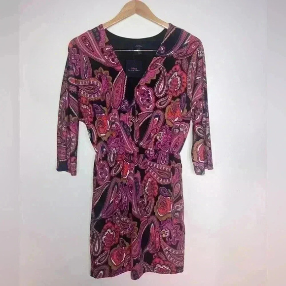 Trina Turk Birch Colorful Paisley Stretch Jersey Blouson Mini Dress NEW - Picture 2 of 11